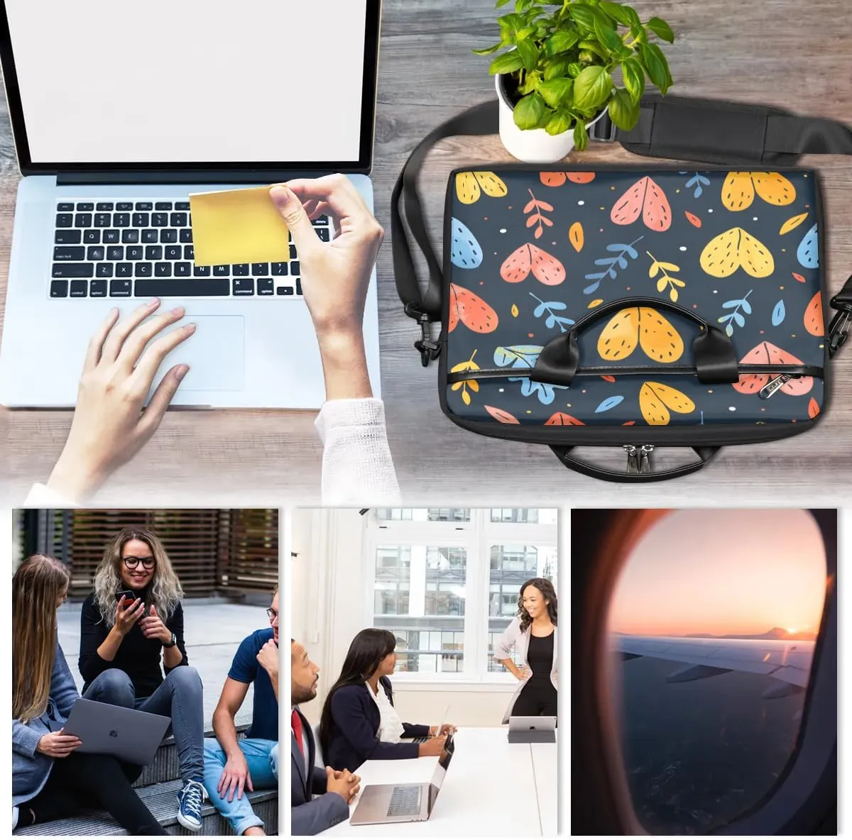 Laptop Shoulder Bag for 13-15 Inch Waterproof Laptop Sleeve Case Bag Slim Computer Carry Case Computer Cases for Laptops