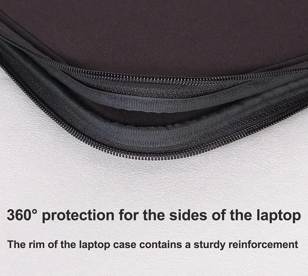 Laptop Sleeve 16 Inch Foldable Slim Case Lightweight Bag Notebook Computer Carrying Flip Cover (Black)