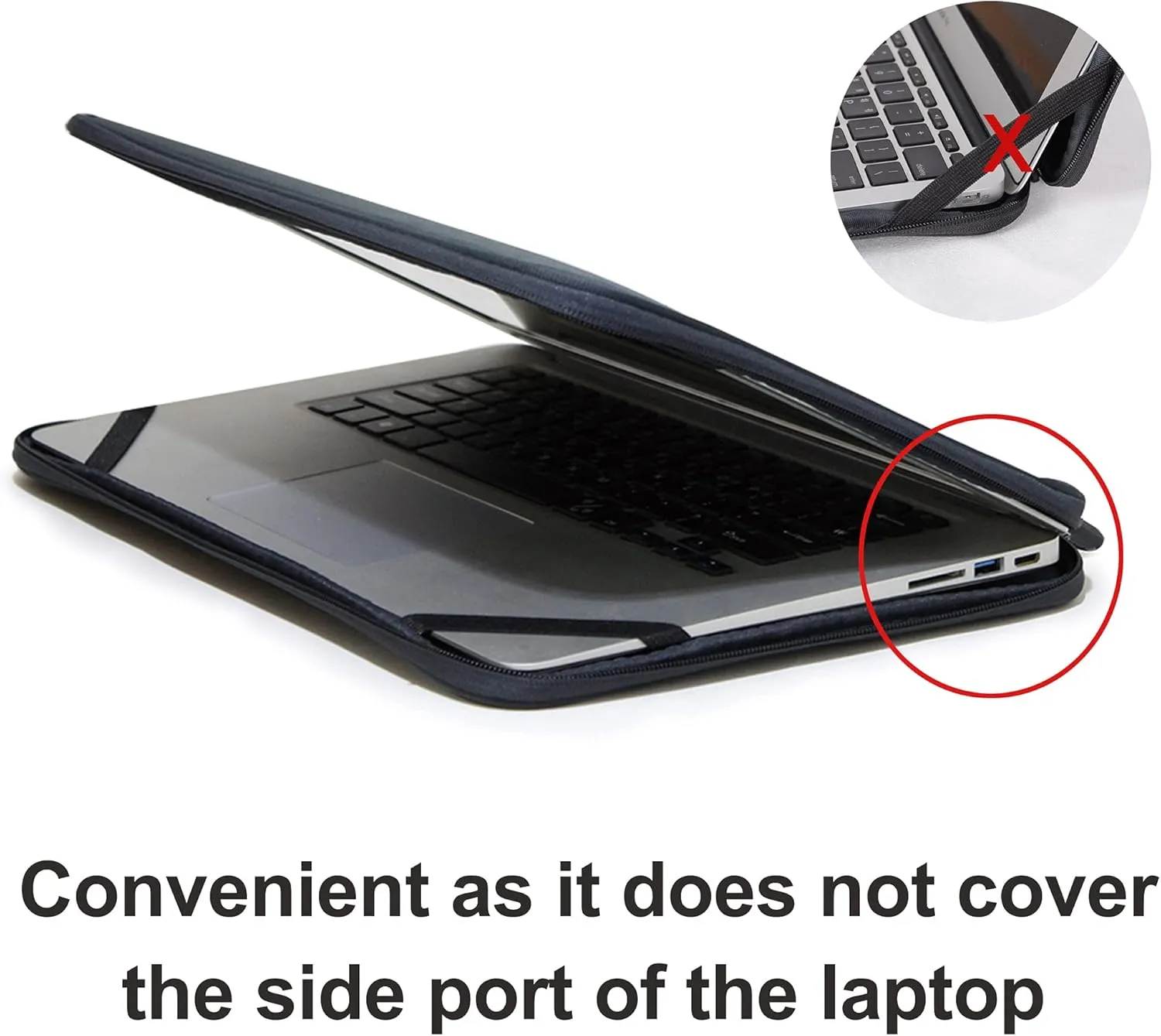 Laptop Sleeve 16 Inch Foldable Slim Case Lightweight Bag Notebook Computer Carrying Flip Cover (Black)