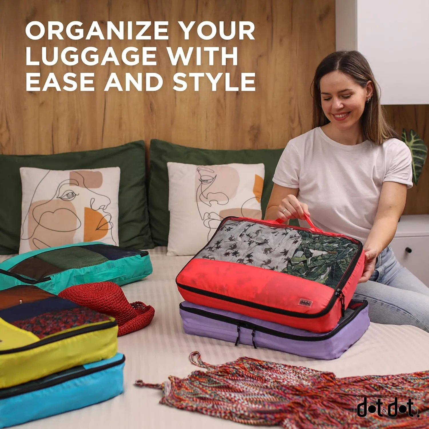 Large Packing Cubes for Suitcases - 10 Pcs set of Packing Cubes for Travel - Packing Cubes for Carry on Suitcase Organizer Bags - Travel Cubes Travel Organizer Bags for Luggage