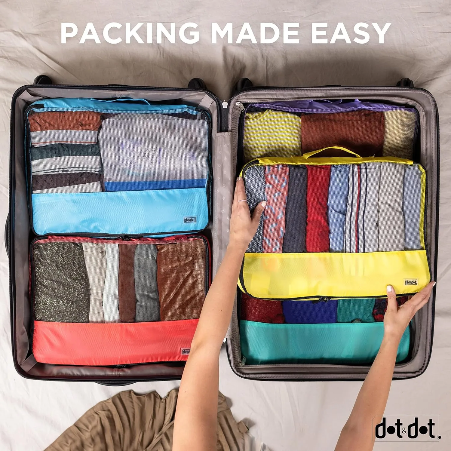 Large Packing Cubes for Suitcases - 10 Pcs set of Packing Cubes for Travel - Packing Cubes for Carry on Suitcase Organizer Bags - Travel Cubes Travel Organizer Bags for Luggage