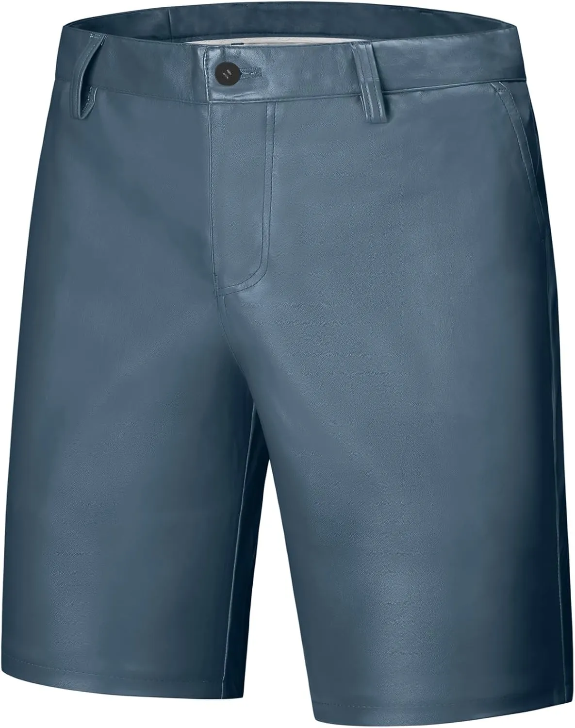 Lars Amadeus Faux Leather Shorts for Men's Hip Hop Motorcycle Biker Party Disco Shorts