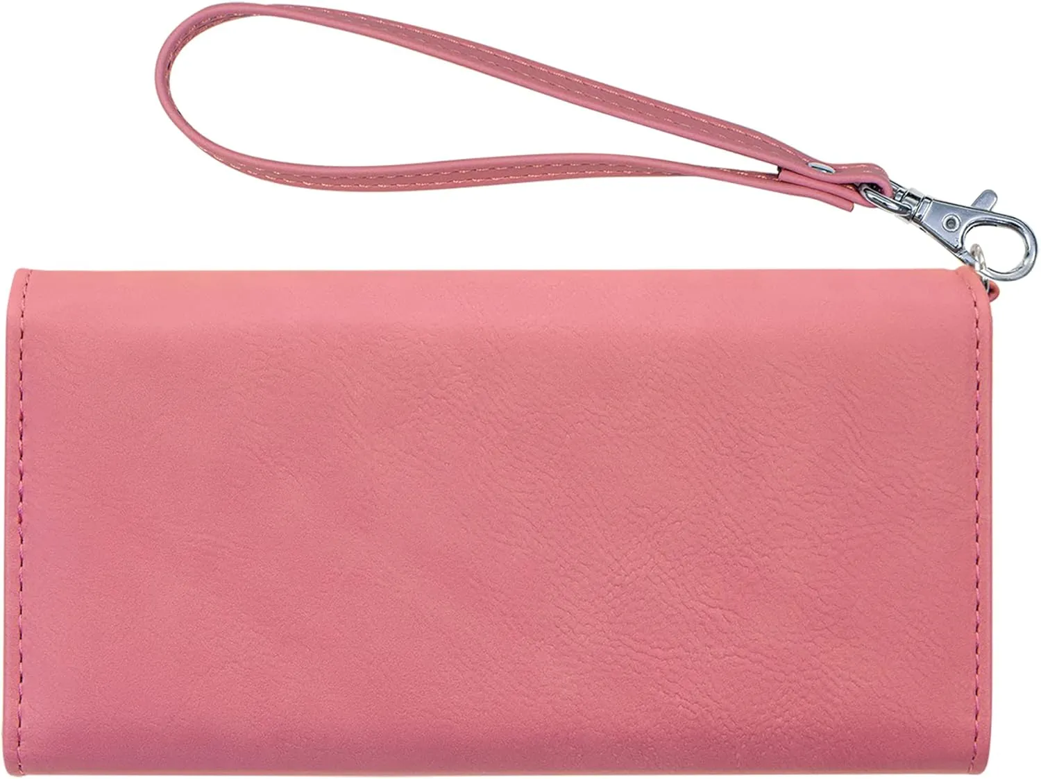 LaserGram Faux Leather Womens Wallet with Strap, Bull Rider Cowgirl, Personalized Engraving Included (Pink)