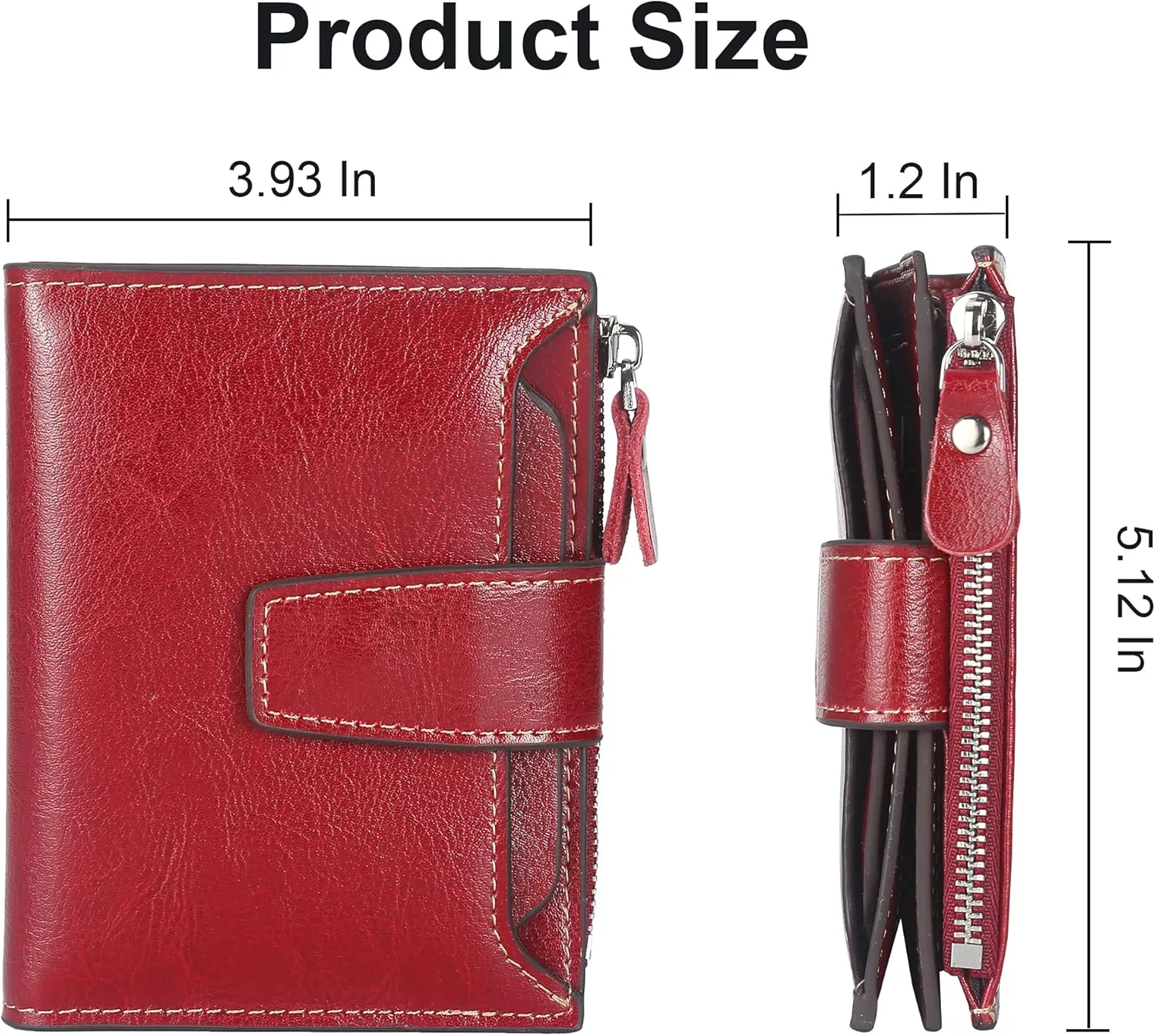 Lavemi Small Compact Women Wallet RFID Blocking Genuine Leather Bifold Purse with ID Windows