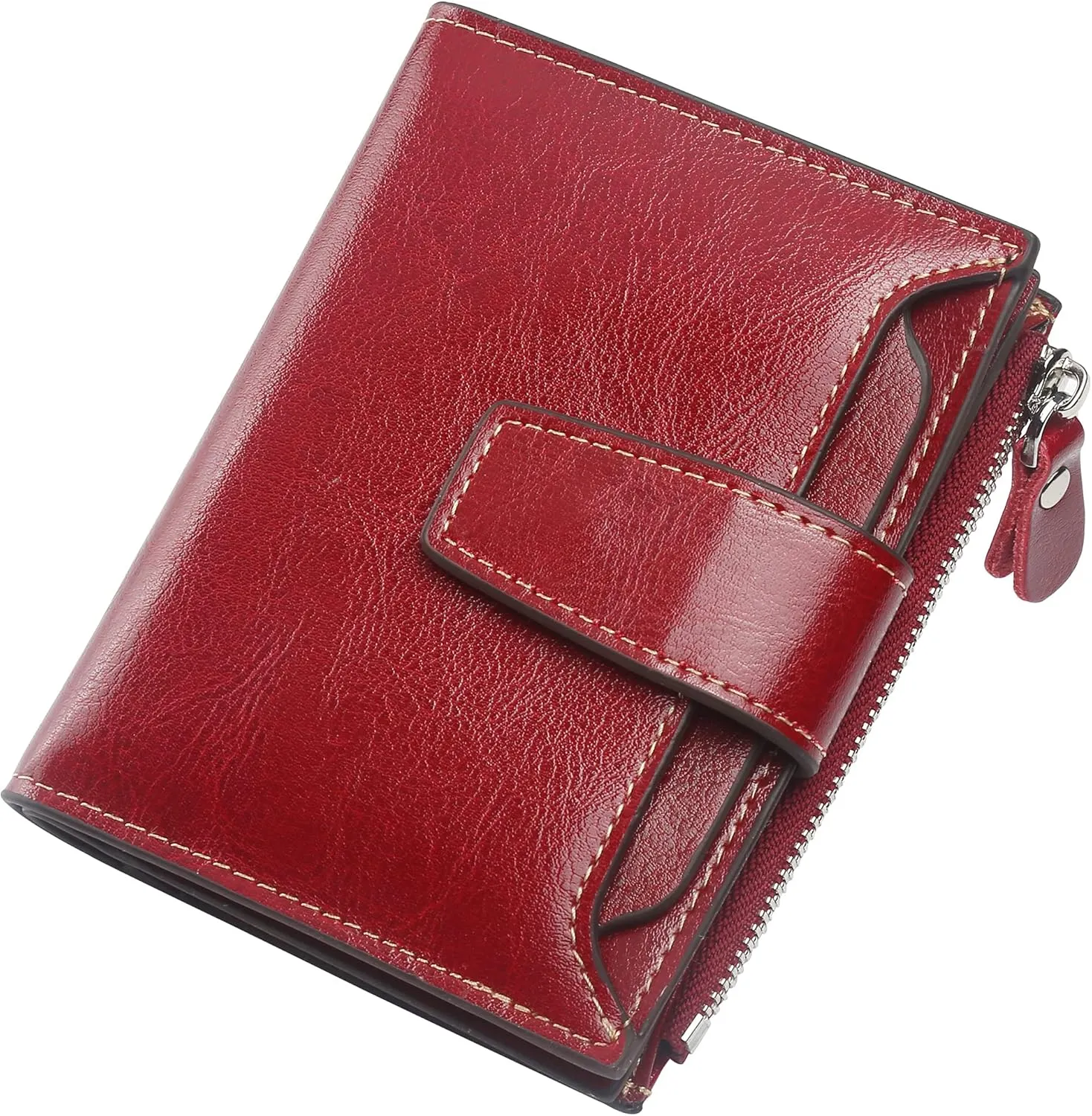 Lavemi Small Compact Women Wallet RFID Blocking Genuine Leather Bifold Purse with ID Windows