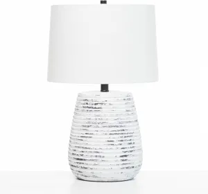 Lawrence & Scott EMI Wabi Sabi White Handmade Premium Ceramic Table Lamp for Living Room Bedroom Office with Custom Textured Linen Lampshade