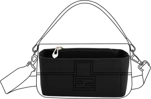 Lckaey Felt purse organizer for FENDI baguette bag insert for fendi Handbag baguette Organizers Y090black-S