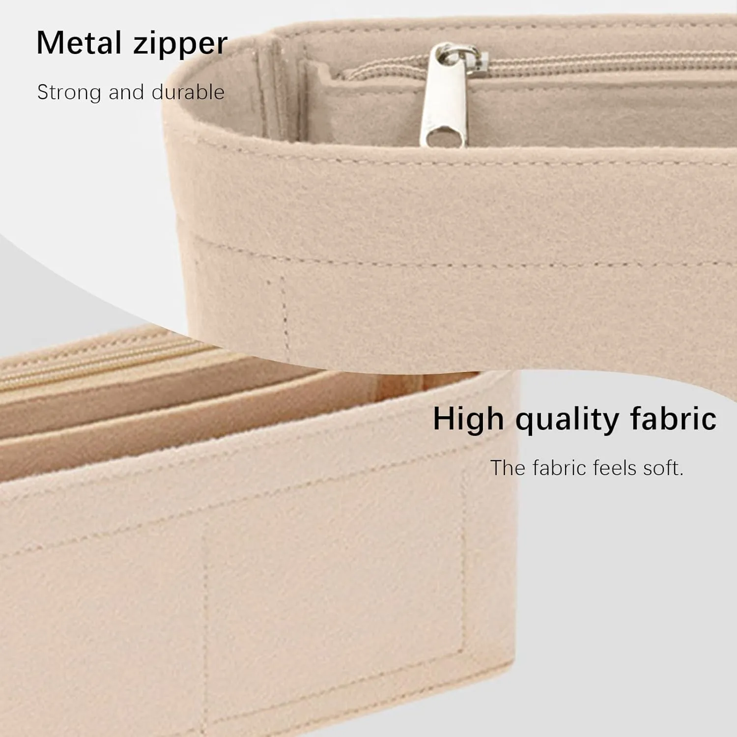 Lckaey purse insert for kelly 25 bag organizer insert bags organizerY074Khaki-S
