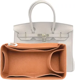Lckaey Purse Organizer for Hermes birkin bag 25 Felt organizer insert Y013camel-S