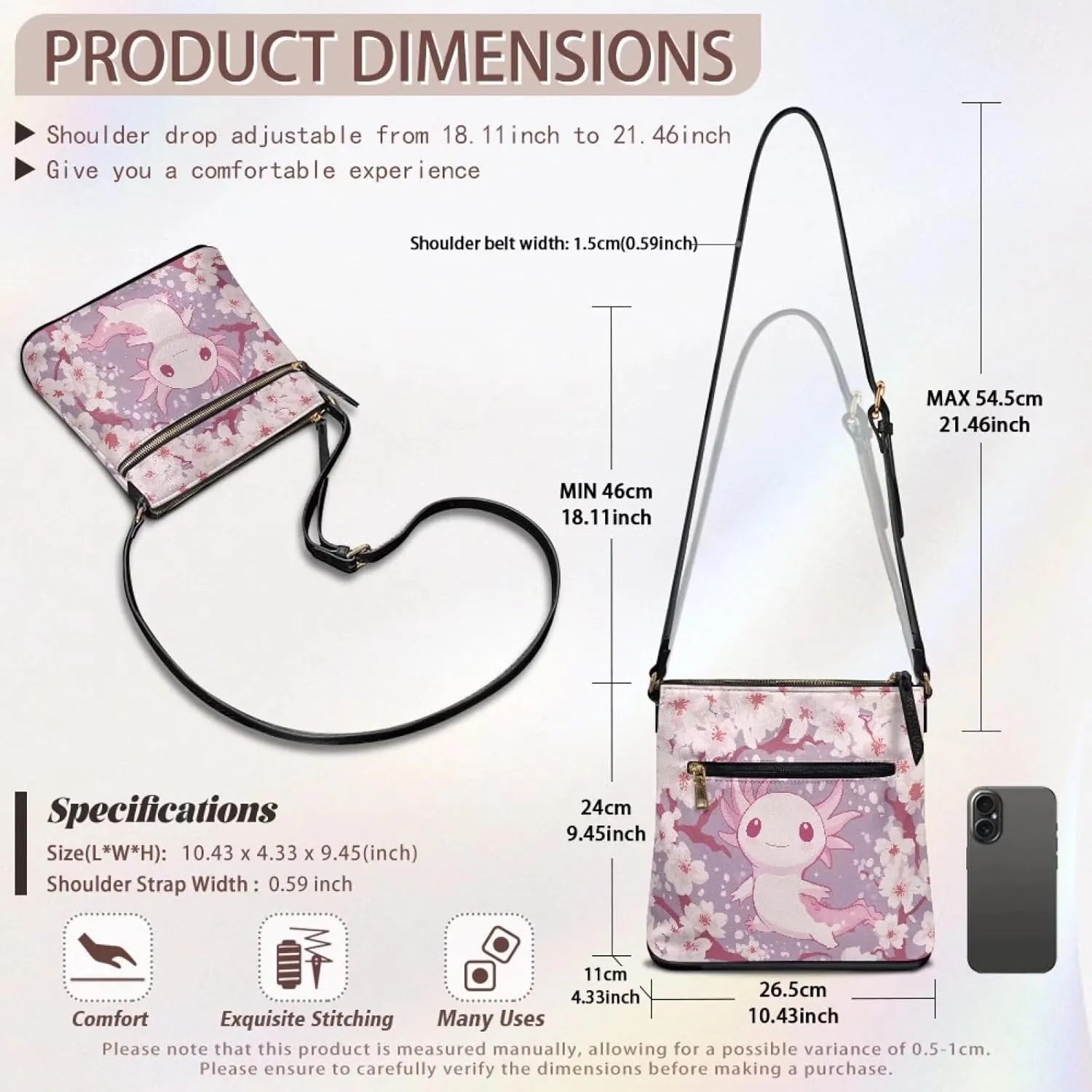 Leather Purse for Women, Small Leather Hobo Bag for Women Fashion Travel Sling Purse Zippered for Girls