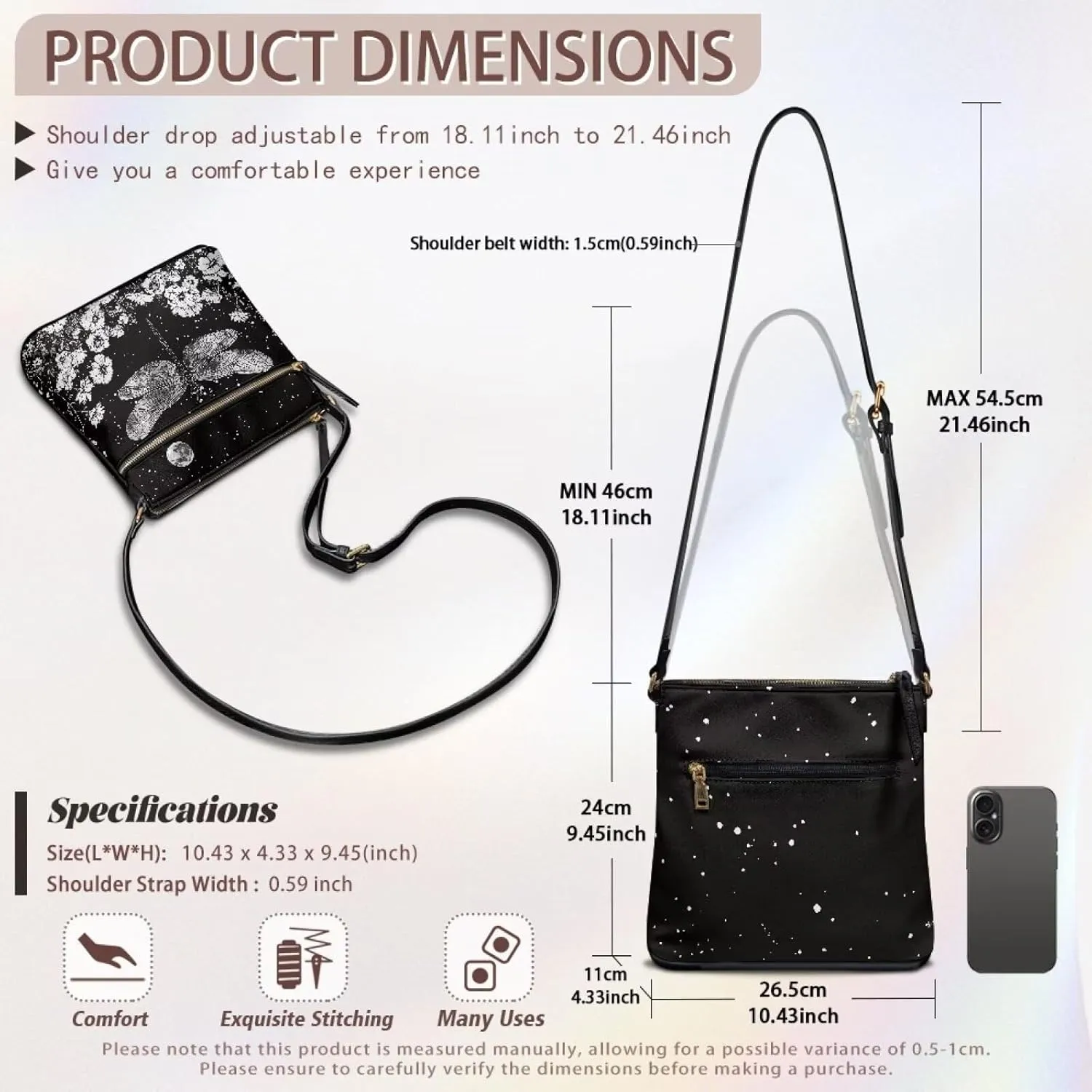 Leather Purse for Women, Small Leather Hobo Bag for Women Fashion Travel Sling Purse Zippered for Girls