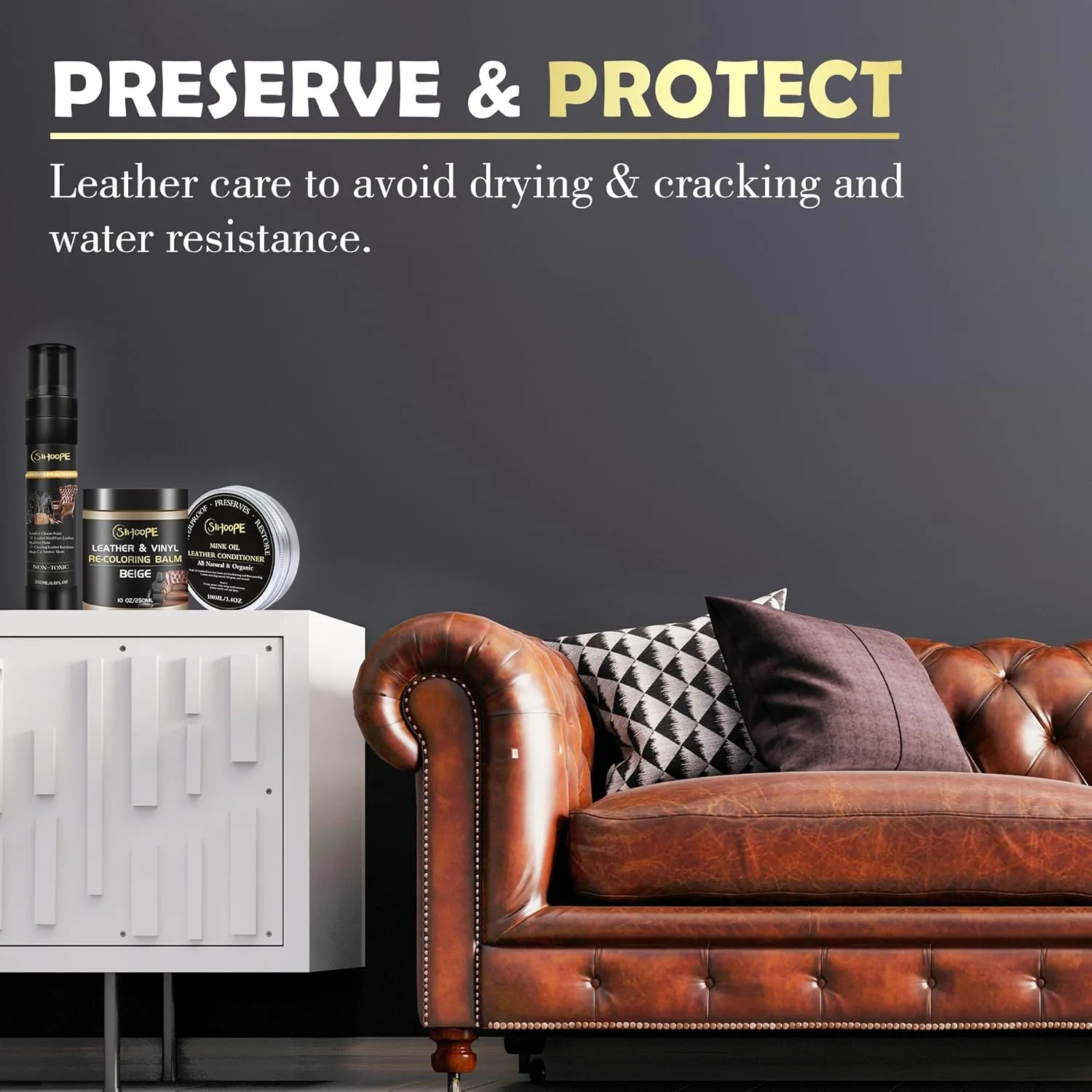 Leather Repair Kit-Cleaner-Recoloring-Balm-Conditioner-Mink-Oil-for-Car-Seat-Furniture-Couch-Shoe - Better Stain Remover Leather Sofa Boots Bags Chair Vinyl Scratch Color Restorer(Beige)