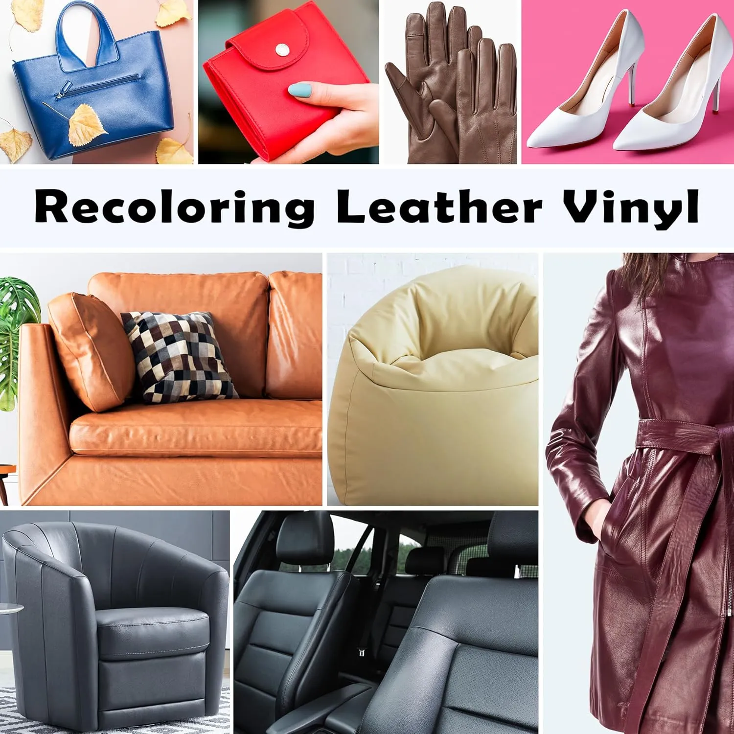 Leather Repair Kit-Cleaner-Recoloring-Balm-Conditioner-Mink-Oil-for-Car-Seat-Furniture-Couch-Shoe - Better Stain Remover Leather Sofa Boots Bags Chair Vinyl Scratch Color Restorer(Beige)