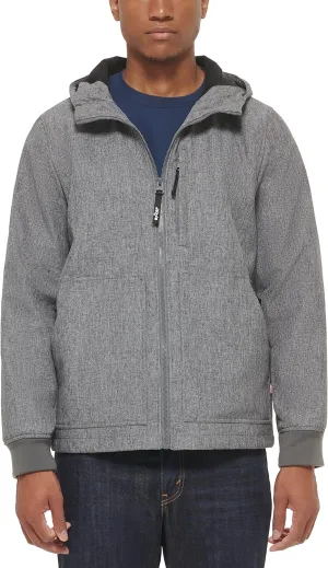 Levi's Men's Water-Resistant Soft Shell Trail Hoodie Jacket