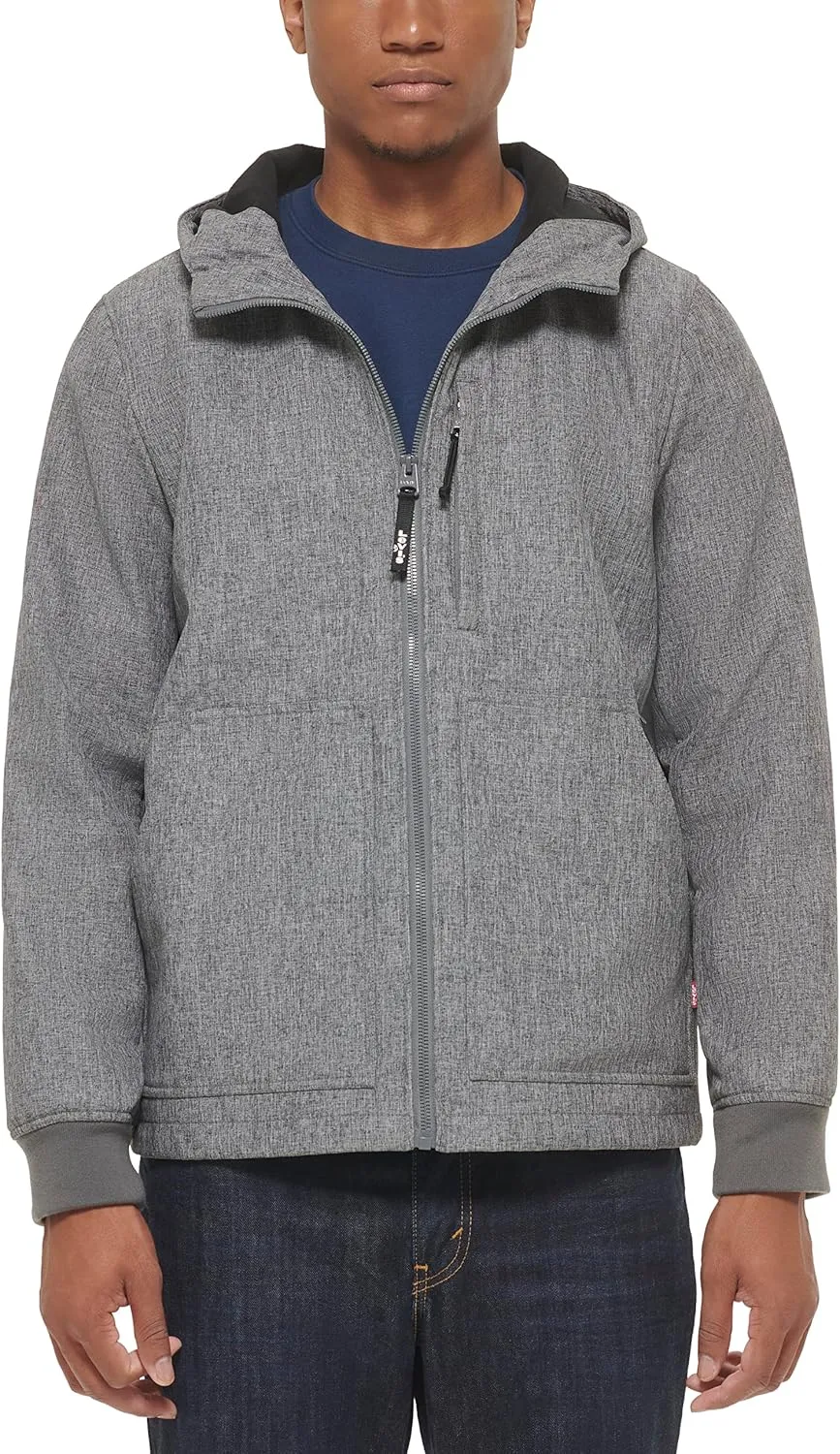 Levi's Men's Water-Resistant Soft Shell Trail Hoodie Jacket