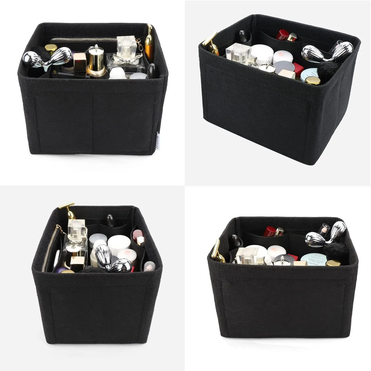 LEXSION Felt Purse Organizer Insert for Picotin 22,Bag Organizer with Detachable Zipper cover 8031 Black L