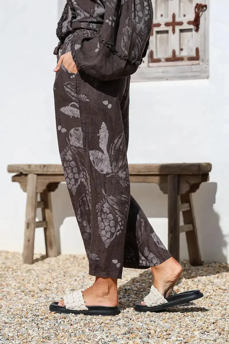 Lilly Italian Linen Pant – Chocolate Leaf