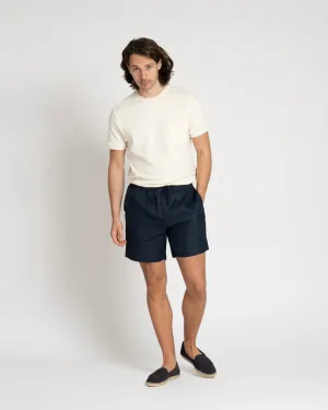 Linen Drawstring Shorts Navy