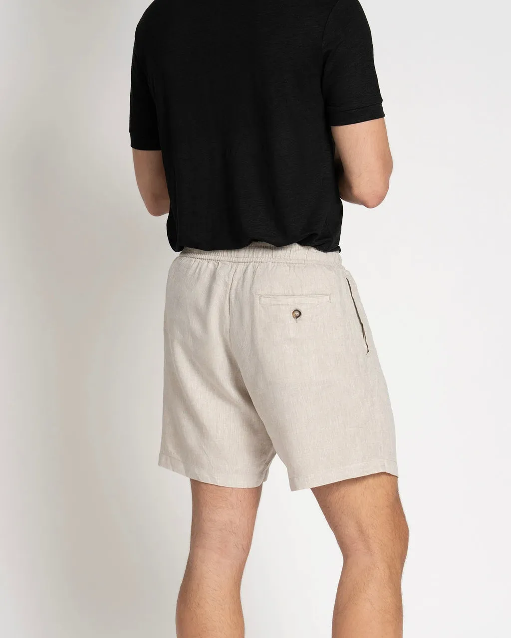 Linen Drawstring Shorts Oatmeal
