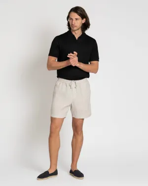 Linen Drawstring Shorts Oatmeal