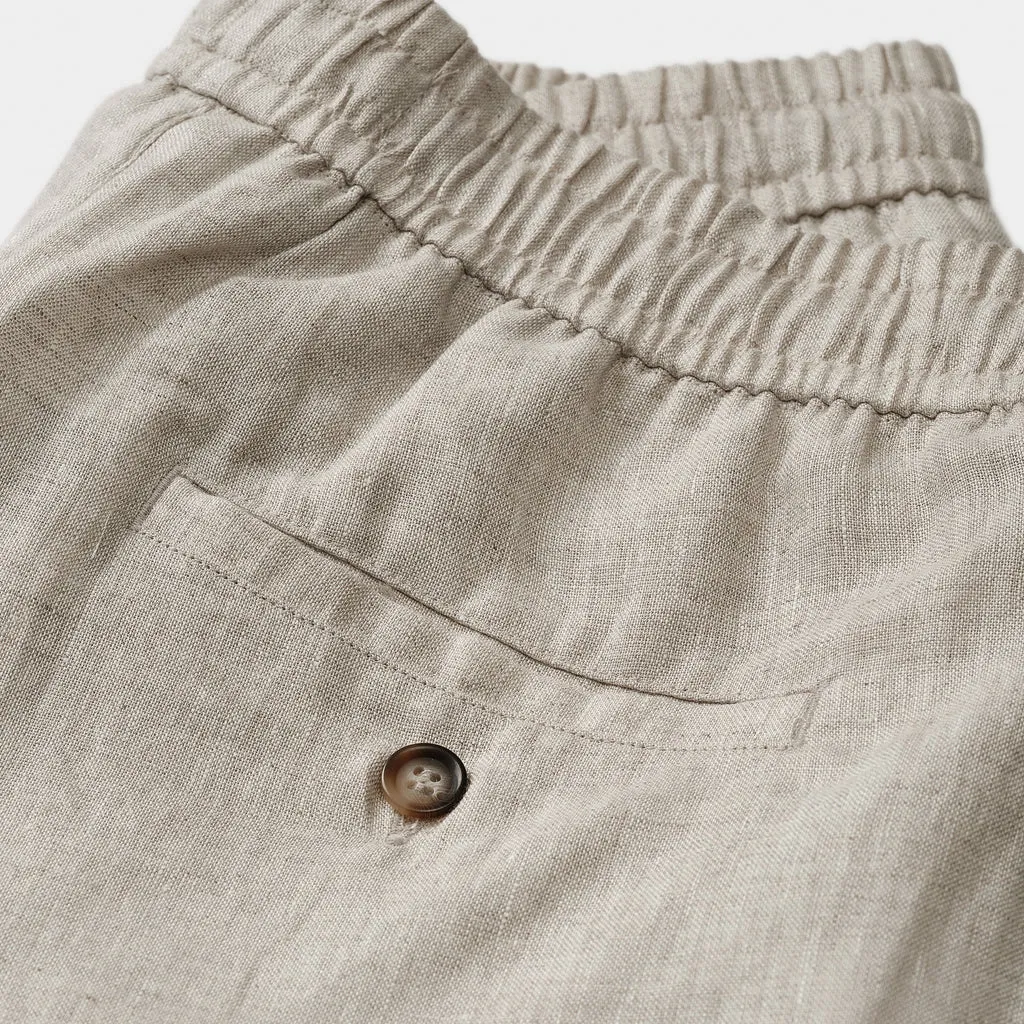 Linen Drawstring Shorts Oatmeal
