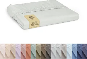 Linen Home 100% Cotton Percale Weave Fitted Sheet, King Size, Dove Grey, 1 Deep Pocket Fitted Sheet, Fits Mattress Upto 16" Crisp and Cool Strong Bed Linen, 78"X80" 15"