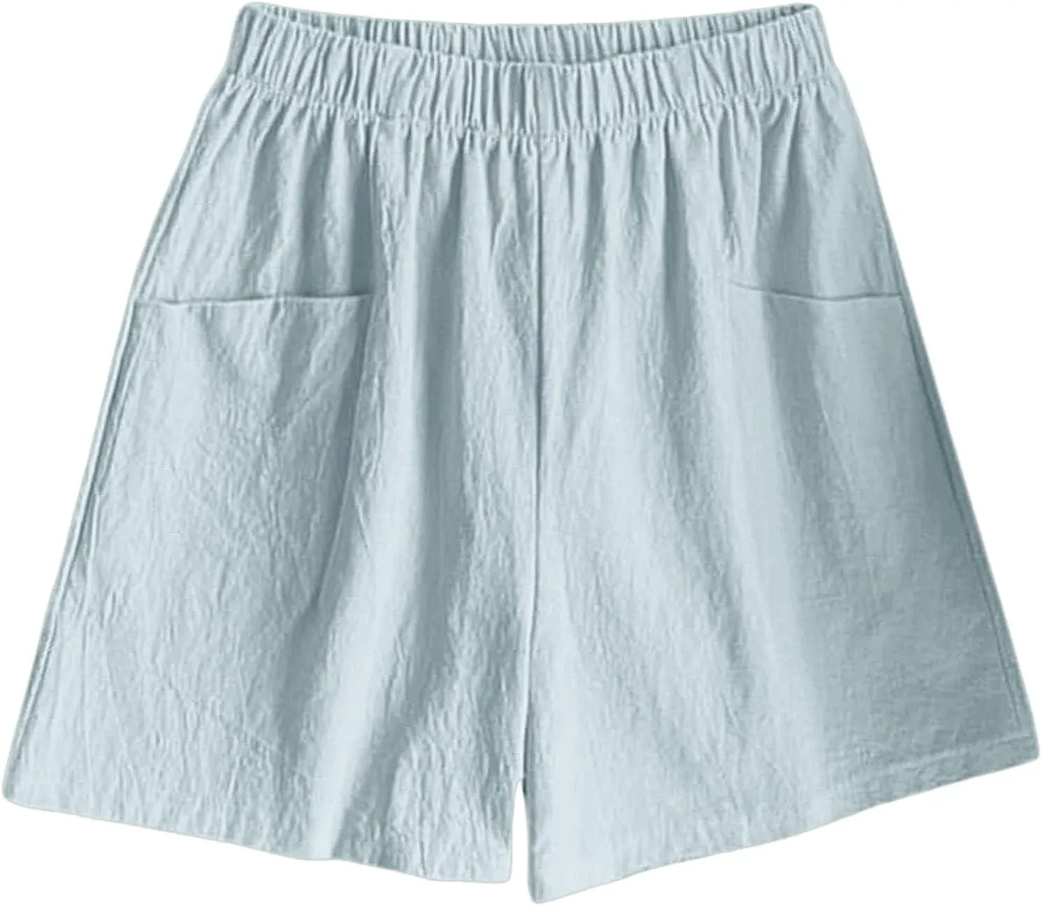 Linen Shorts for Women Dressy High Waisted Lightweight Lounge Shorts Summer Casual Beach Vacation Outfit with Pocket