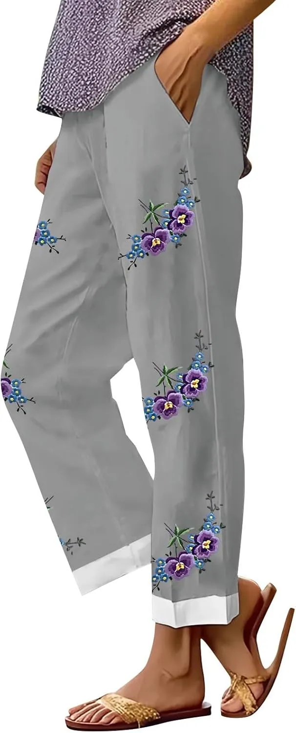 Linen Summer Pants Women’S Linen Pants Linen Casual Pants Womens Linen Pants Straight Leg