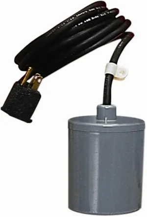 Little Giant RFSN-9 115-Volt, Maximum 13-Amp - 1/2 HP, Pump Down Piggyback Tethered Float Switch for Pond, Sump, Sewage or Effluent Systems, 15-Ft. Cord, Grey, 599117
