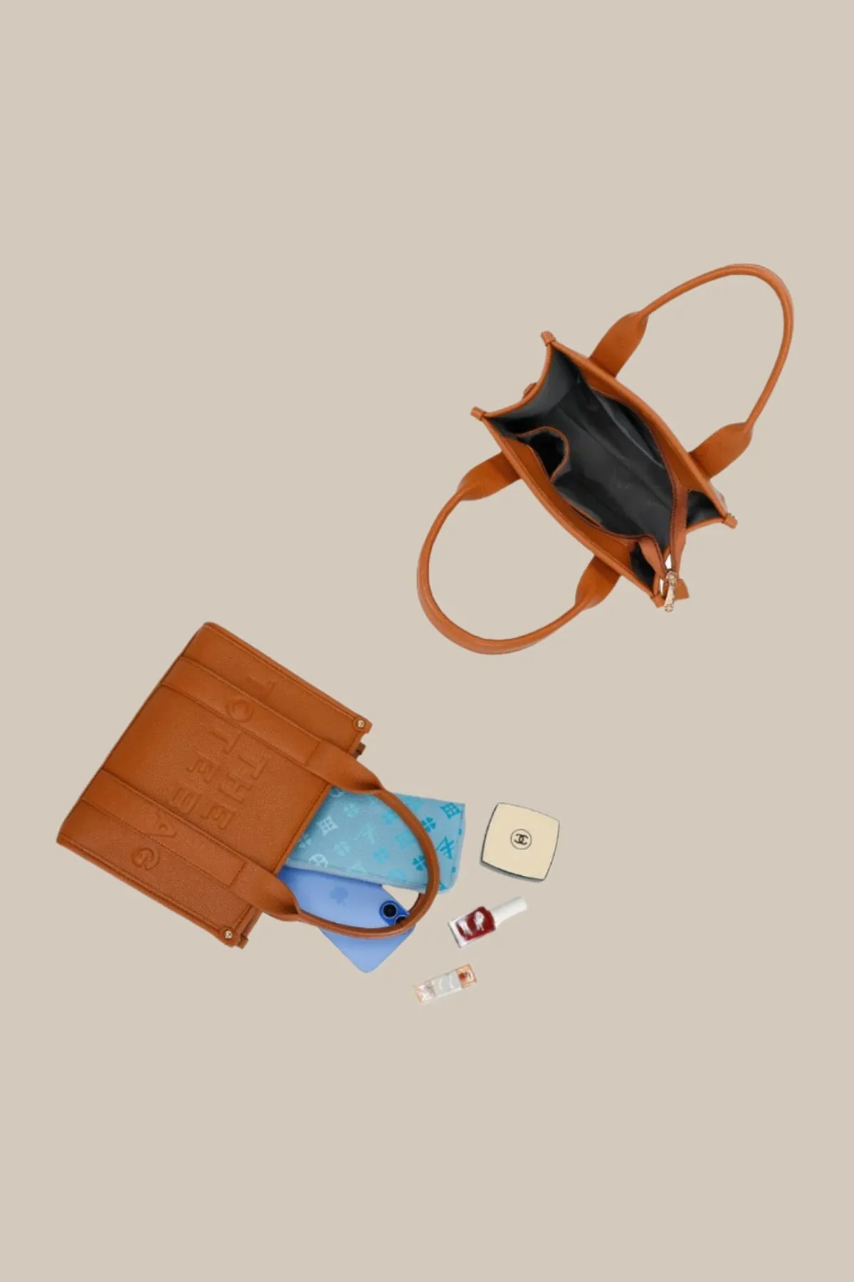 Logo Tote Bag in Brown