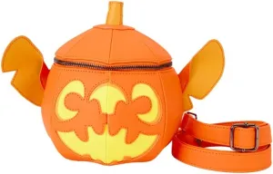 Loungefly Disney Stitch Pumpkin Head Figural Glow Crossbody Bag