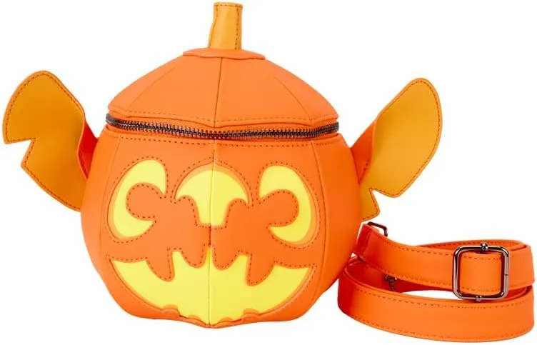 Loungefly Disney Stitch Pumpkin Head Figural Glow Crossbody Bag