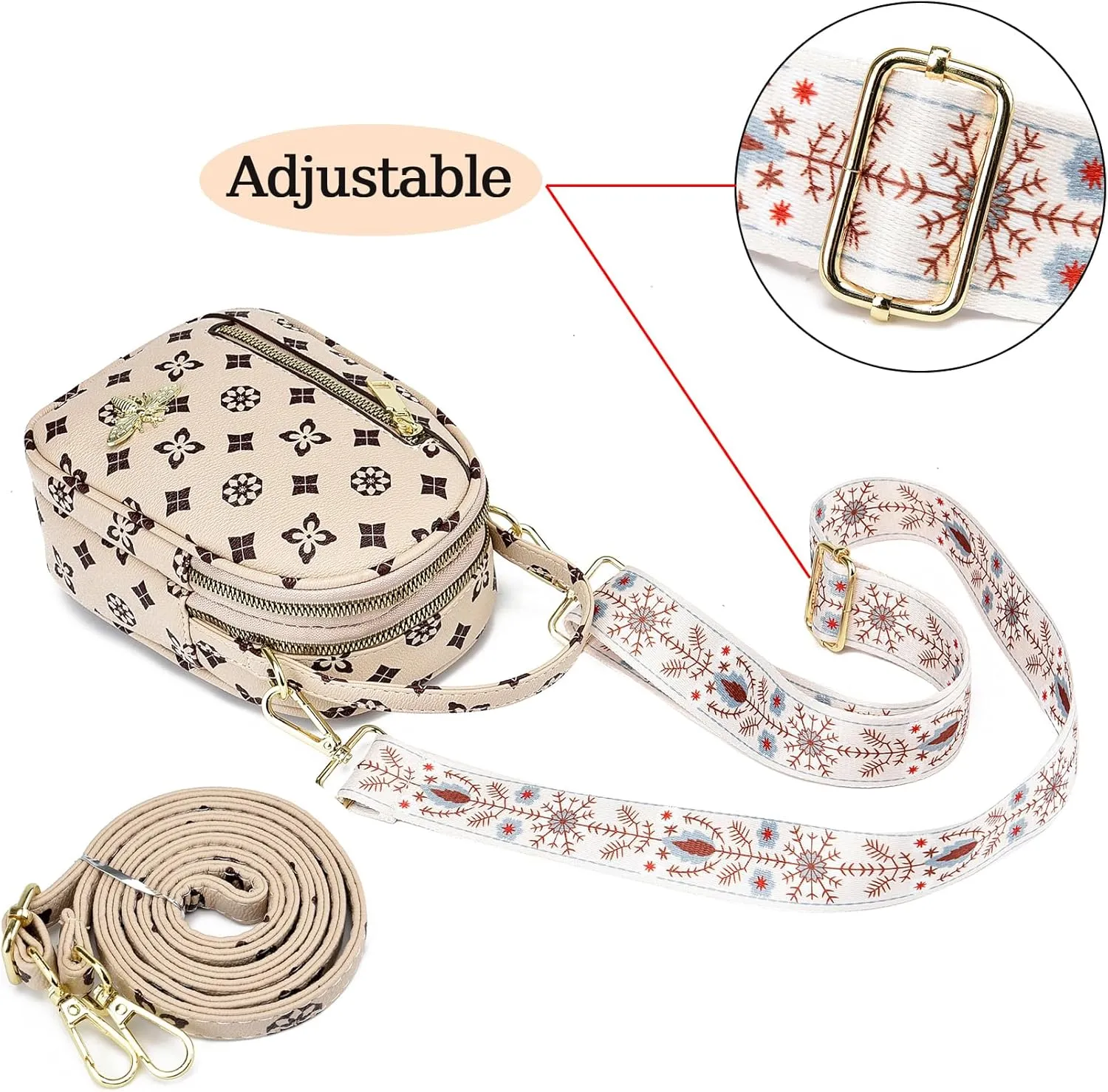 LoZoDo Small Crossbody Bags for Women Trendy Leather Purses and Handbags Designer Cell Phone Bag Wallet Purse with Wide Strap