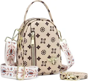 LoZoDo Small Crossbody Bags for Women Trendy Leather Purses and Handbags Designer Cell Phone Bag Wallet Purse with Wide Strap