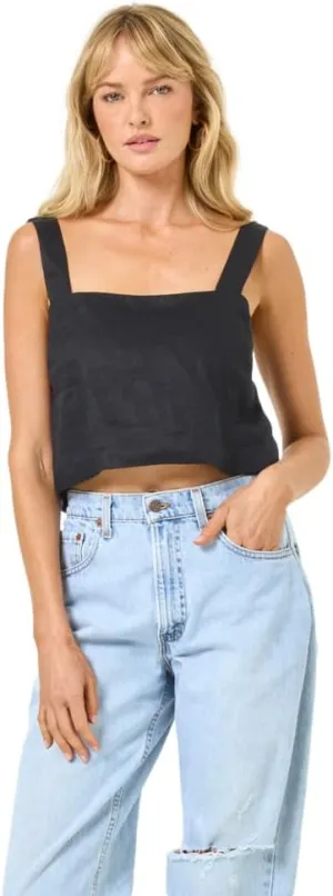 L*Space Long Island Top for Women, Versatile Sleeveless Cropped Tank Top, Features Thick Tank Straps, Open Back & Buttons