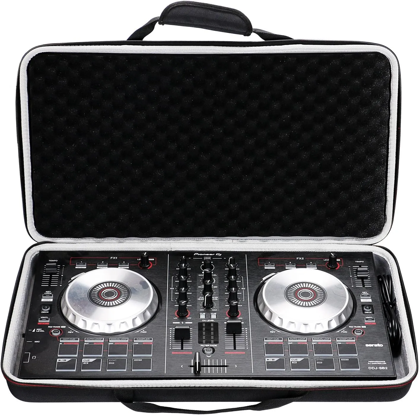 LTGEM Case for Pioneer DJ DDJ-400 / DDJ-SB3 (DDJ-SB3-N) / DDJ-SB2 or Portable 2-channel Controller or DDJ-RB Performance DJ Controller-Black (20.8×11.2×2.5 inch)