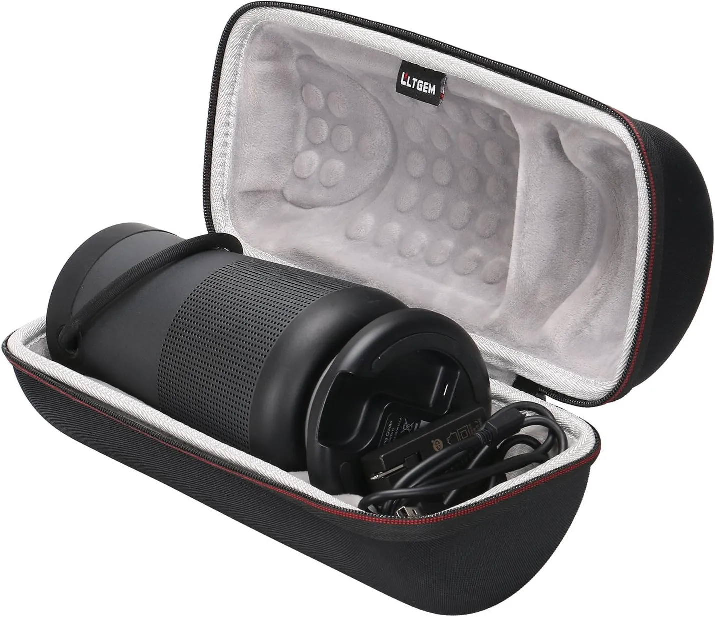 LTGEM Travel Protective Case for Bose SoundLink Revolve  or Revolve  (Series II) Portable & Long-Lasting Bluetooth 360 Speaker (Fits Charging Cradle, AC Adaptor and USB Cable)