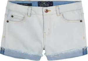 Lucky Brand Girls' Cuffed Jean Shorts, Stretch Denim with 5 Pockets, Mid to High Rise Waist