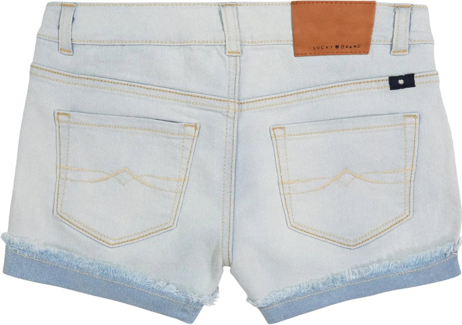Lucky Brand Girls' Cuffed Jean Shorts, Stretch Denim with 5 Pockets, Mid to High Rise Waist