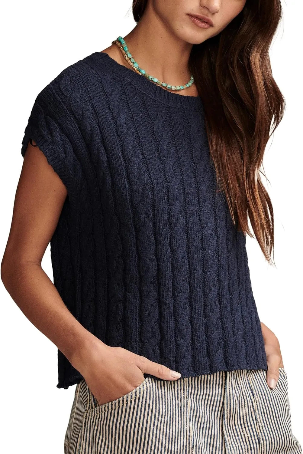 Lucky Brand Women's Baby Cable Crew Sweater