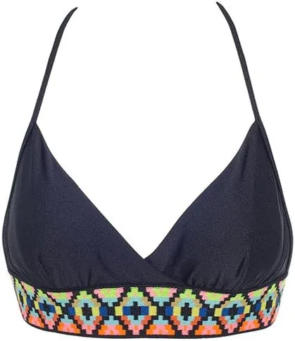 Luli Fama Women's Ocean Spell Navajo Band Cross Over Bra W Ad.Bikini Top