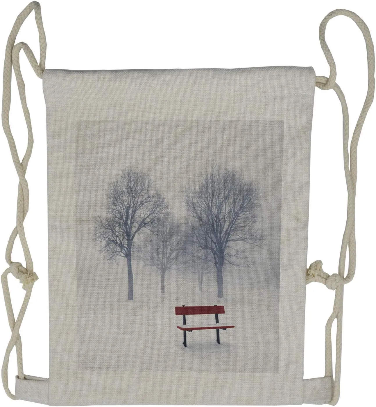 Lunarable Nature Drawstring Backpack, Forest with Abandoned Trees, Sackpack Bag