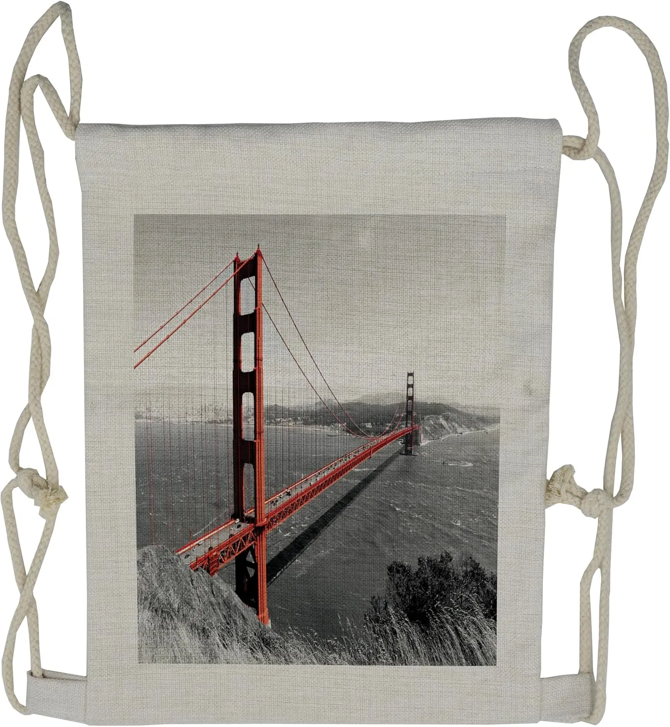 Lunarable USA Drawstring Backpack, Civil Engineering Theme Travel, Sackpack Bag