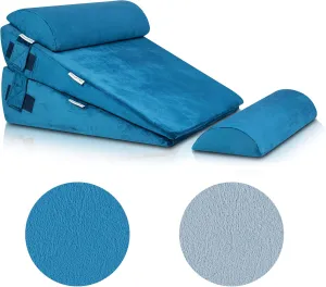 Lunix Replacement Cover for LX8 2 Layers Wedge Pillow Set, Foam not Included - Blue