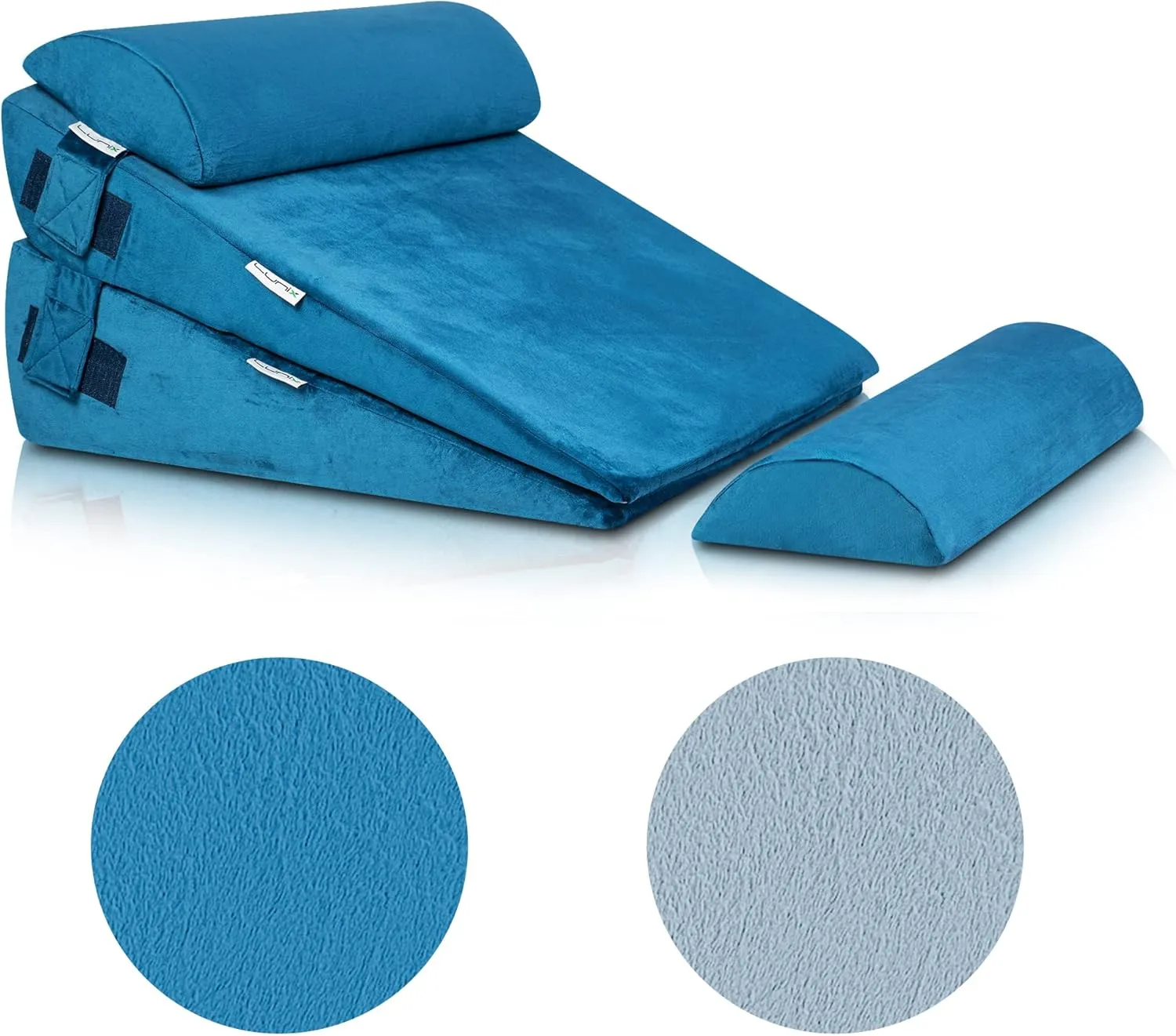 Lunix Replacement Cover for LX8 2 Layers Wedge Pillow Set, Foam not Included - Blue