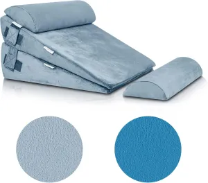 Lunix Replacement Cover for LX8 2 Layers Wedge Pillow Set, Foam not Included - Gray