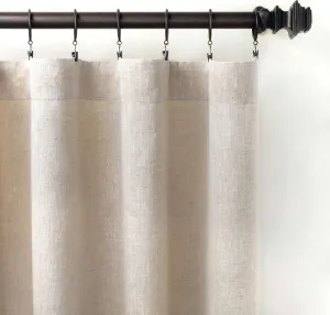 Lush Linen Natural Curtain Panel, 55" W x 84" L, Neutral Solid Pattern