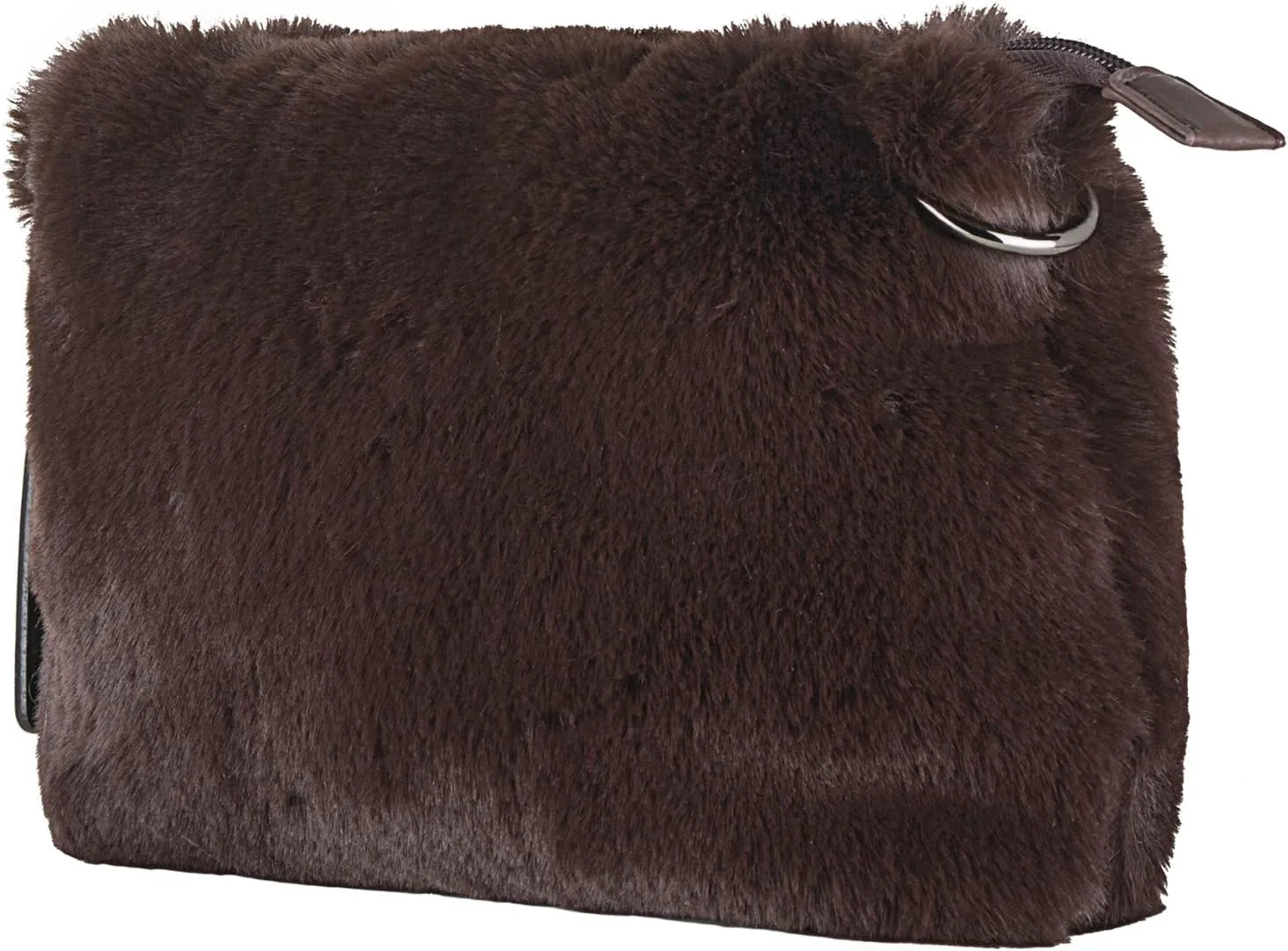 Luxe L 100% Faux Fur Purse for Women Soft Modern Crossbody Purse Handbag with Detachable and Adjustable Faux-Leather Strap