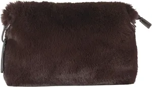 Luxe L 100% Faux Fur Purse for Women Soft Modern Crossbody Purse Handbag with Detachable and Adjustable Faux-Leather Strap