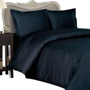 Luxurious NAVY Damask Stripe, CALIFORNIA KING Size. EIGHT (8) Piece GOOSE DOWN Comforter BED IN A BAG Set. 1000 Thread Count Ultra Soft Single-Ply 100% Egyptian Cotton. INCLUDES 4pc BED SHEET Set, 3pc DUVET SET & GOOSE DOWN Comforter